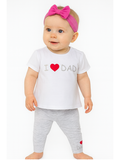 Baltas pilkas kostiumėlis I ♥ Dad 0709D134