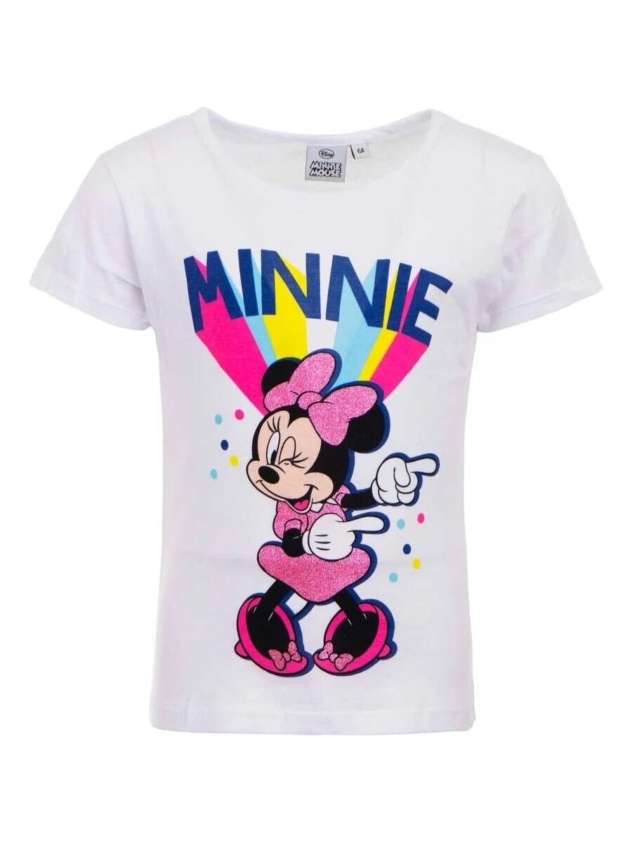 Balti marškinėliai trumpomis rankovėmis Minnie Mouse