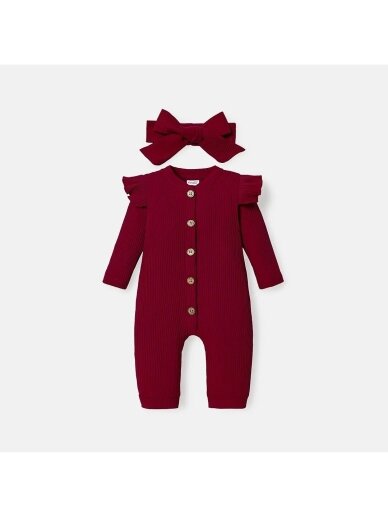 Bordo spalvos kombinezonas ir galvos juosta 3703D105 Bordo spalvos kombinezonas ir galvos juosta 3703D105