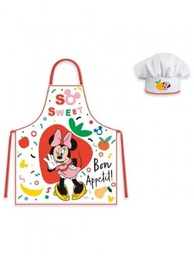 Disney Minnie So Sweet virtuvės šefo prijuostė ir kepurė 2978D215