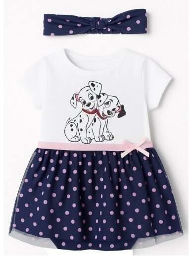 Disney Baby suknelė su 101 dalmatinas ir galvos juosta