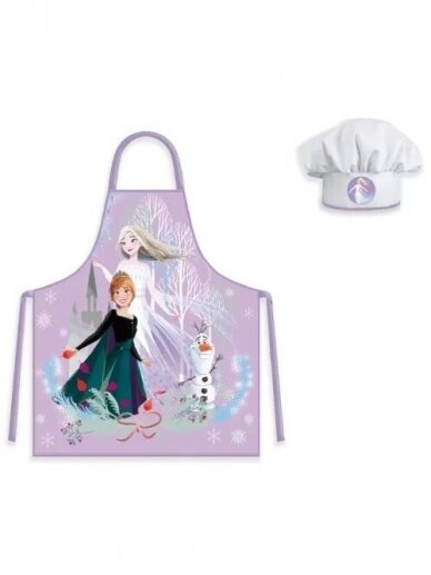 Disney Frozen Purple Autumn virtuvės šefo prijuostė ir kepurė 2981D206 Disney Frozen Purple Autumn virtuvės šefo prijuostė ir kepurė 2981D206