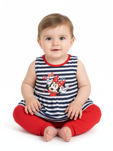 Dryžuota suknelė ir tamprės MINNIE MOUSE 1174D241