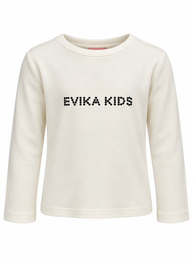 EVIKA KIDS kreminiai marškinėliai ilgomis rankovėmis EVIKA KIDS kreminiai marškinėliai ilgomis rankovėmis