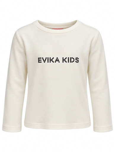 EVIKA KIDS kreminiai marškinėliai ilgomis rankovėmis EVIKA KIDS kreminiai marškinėliai ilgomis rankovėmis