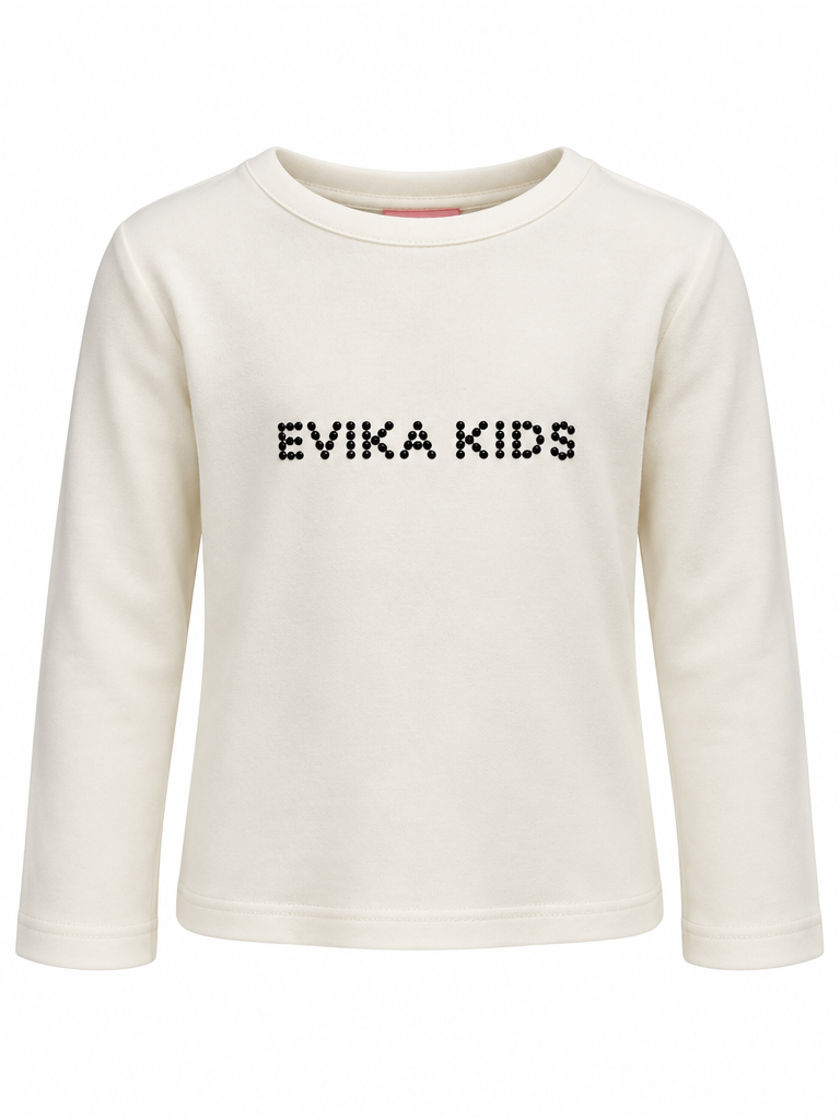 EVIKA KIDS kreminiai marškinėliai ilgomis rankovėmis EVIKA KIDS kreminiai marškinėliai ilgomis rankovėmis