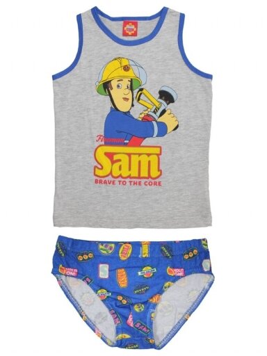 Fireman Sam pilki marškinėliai ir mėlynos kelnaitės 0139D033