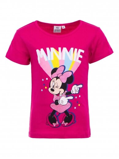 Fuksijų spalvos marškinėliai Minnie Mouse 1539D039
