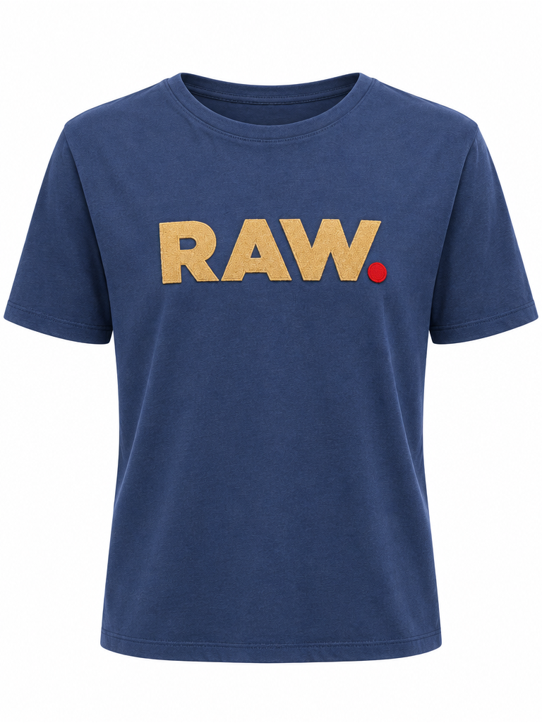 G-Star RAW mėlyni medvilniniai marškinėliai