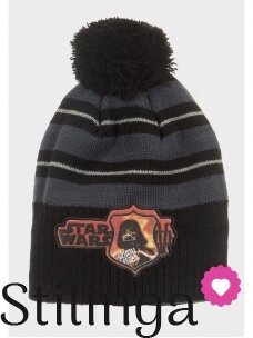Juoda vaikiška kepurė su bumbulu Star Wars 0676D123