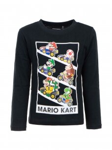 Juodi marškinėliai ilgomis rankovėmis Super Mario 2445KD13