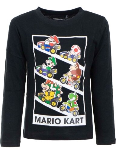 8720193918815Juodi „Mario Kart“ marškinėliai ilgomis rankovėmis