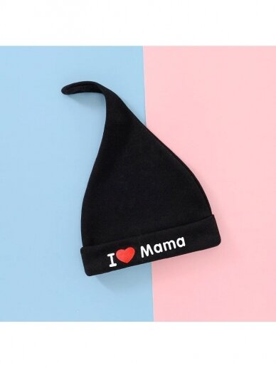 Juoda kepurė I Love Mama 2819D21 Juoda kepurė I Love Mama 2819D21