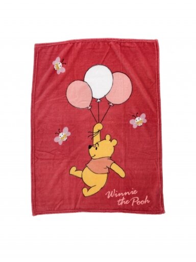 Koralų vilnos fuksijų spalvos pledas Winnie the Pooh 2957DPZ2