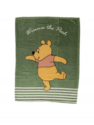 Koralų vilnos žalias pledas Winnie the Pooh 2908DZP2