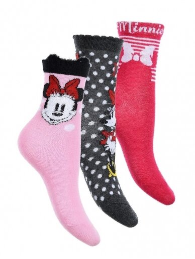 Kojinių rinkinys MINNIE MOUSE, 3 vnt, 0072D16 Kojinių rinkinys MINNIE MOUSE, 3 vnt, 0072D16
