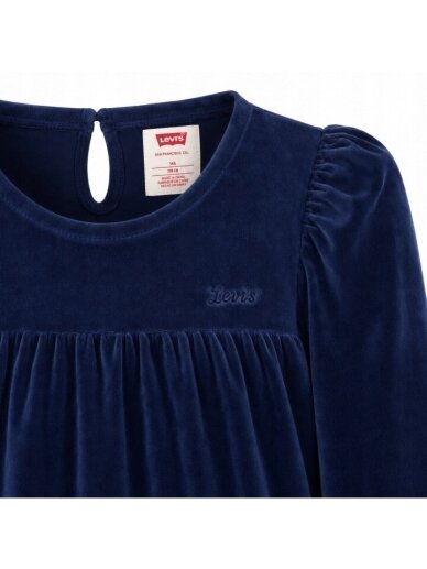 Levi’s tamsiai mėlyna veliūrinė suknelė ilgomis rankovėmis 1