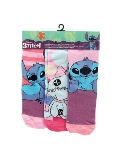 Lilo & Stitch Pink kojinių komplektas, 3 poros 5177D27