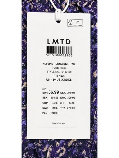 LMTD violetinis raštuotas sijonas