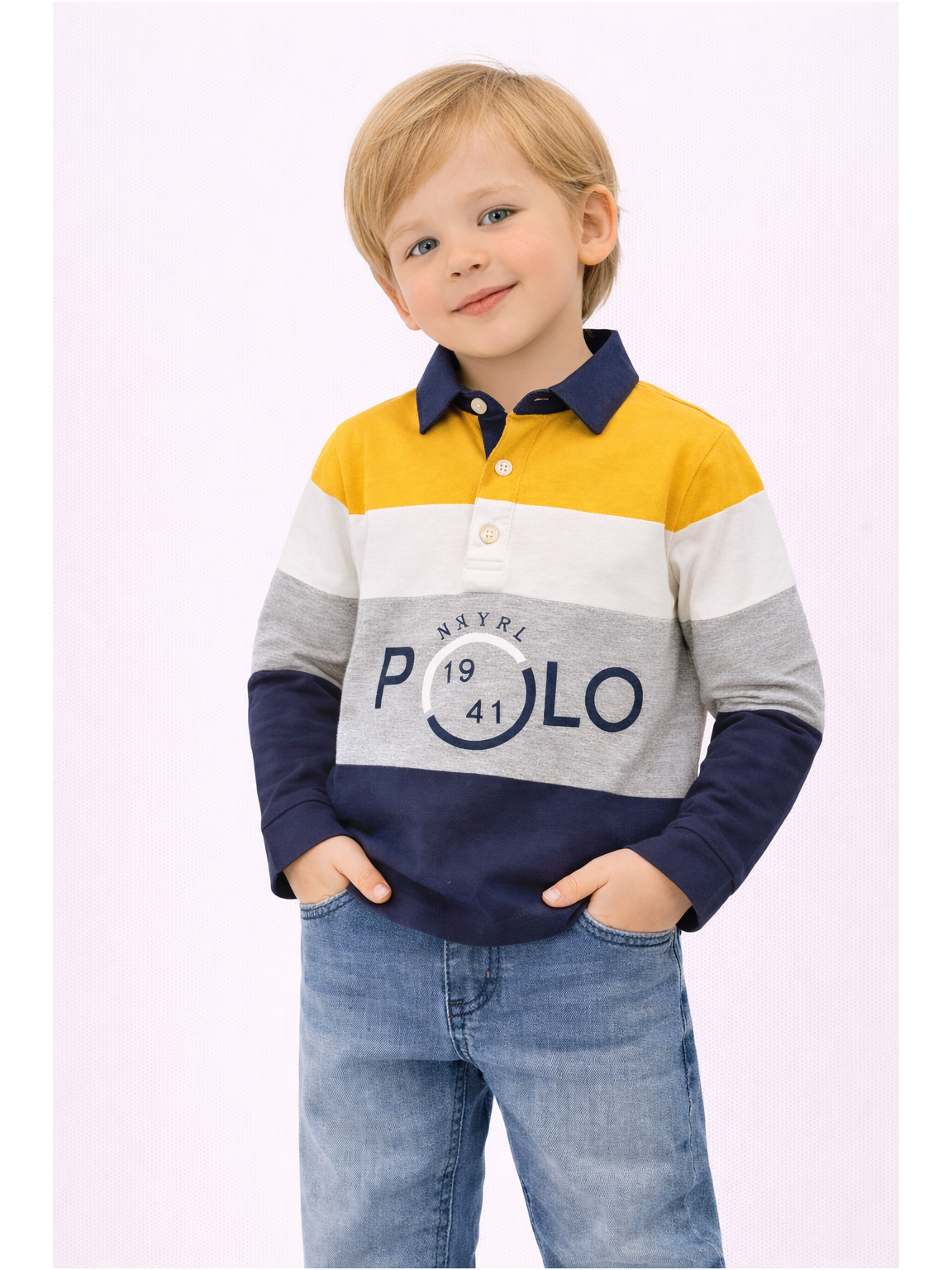 Mayoral spalvoti „Color Block“ stiliaus polo marškinėliai 5005D296 Mayoral spalvoti „Color Block“ stiliaus polo marškinėliai 5005D296