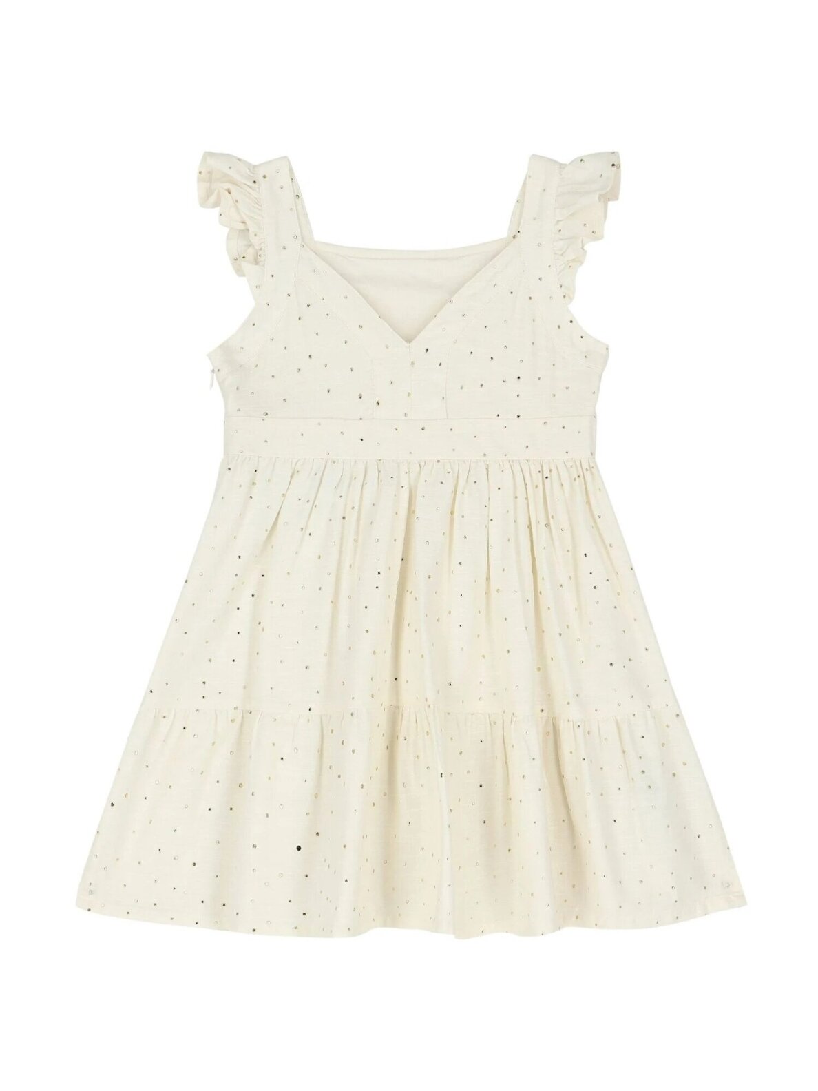 Mayoral kreminė suknelė mergaitei su blizgiais taškeliais 4517D129 2