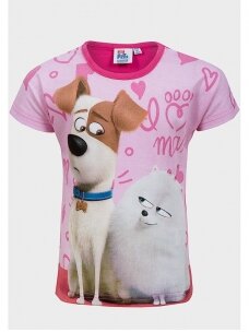 Marškinėliai su fuksijų spalvos apykakle The Secret Life of Pets 0970D181