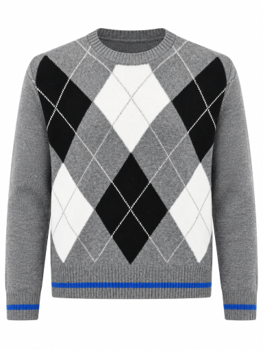 Mayoral pilkas megztinis su rombų raštu 7398-8 Mayoral pilkas megztinis su rombų raštu 7398-8
