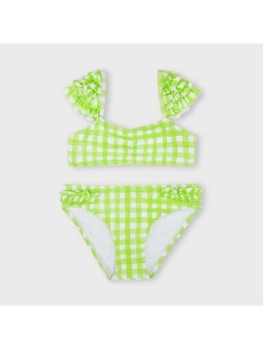 Mayoral žalias languotas bikini su raukiniais 5008D296 Mayoral žalias languotas bikini su raukiniais 5008D296