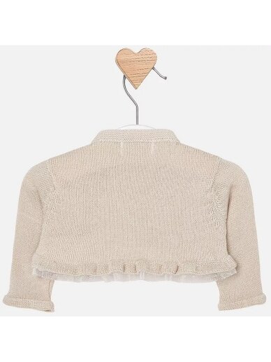 Mayoral smėlio spalvos bolero su megzta gėle 4893D245 2 Mayoral smėlio spalvos bolero su megzta gėle 4893D245 2