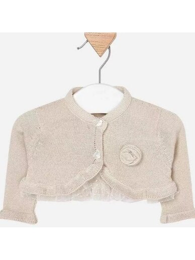 Mayoral smėlio spalvos bolero su megzta gėle 4893D245 Mayoral smėlio spalvos bolero su megzta gėle 4893D245