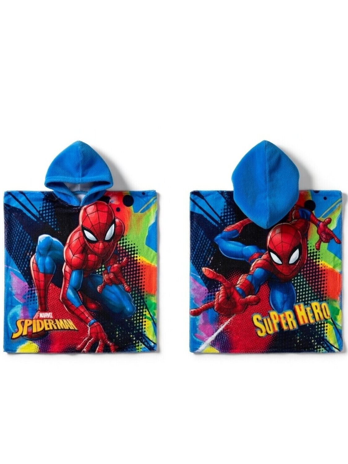 Mėlynas vaikiškas pončas Spiderman 5201D85 Mėlynas vaikiškas pončas Spiderman 5201D85