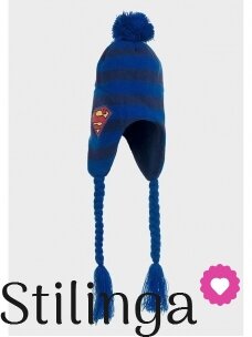 Mėlyna pašiltinka vaikiška kepurė Supermenas 0704D133