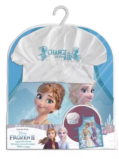 Mėlyna virtuvės šefo prijuostė su kepure Frozen 2107D130