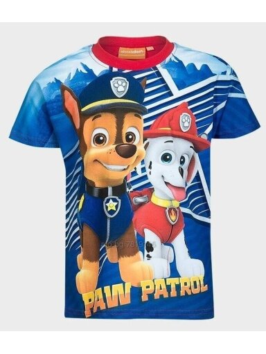 Mėlyni „Paw Patrol“ marškinėliai su herojais