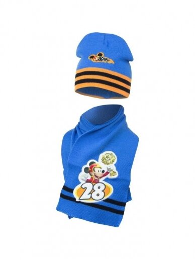 Mėlyna kepurė ir šalikas Mickey Mouse 3019D345 Mėlyna kepurė ir šalikas Mickey Mouse 3019D345