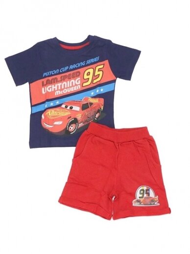 Mėlynas raudonas kostiumėlis Disney Cars 2228D229 Mėlynas raudonas kostiumėlis Disney Cars 2228D229