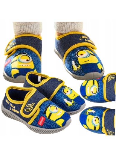 Mėlyni kambariniai batukai Minions