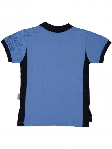 Mėlynos spalvos marškinėliai su sagutėmis 0056D12