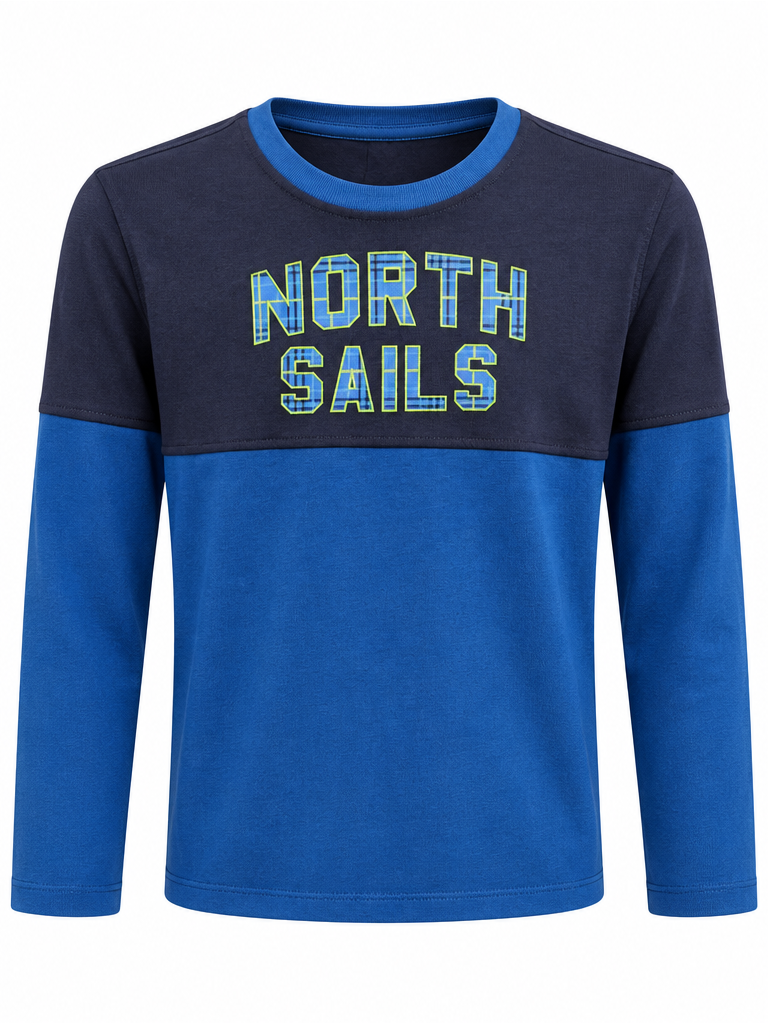 Mėlyni „North Sails“ marškinėliai ilgomis rankovėmis Mėlyni „North Sails“ marškinėliai ilgomis rankovėmis