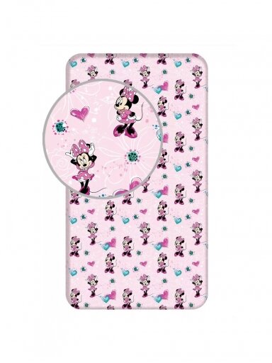 Paklodė su guma Minnie Flowers 3421D250