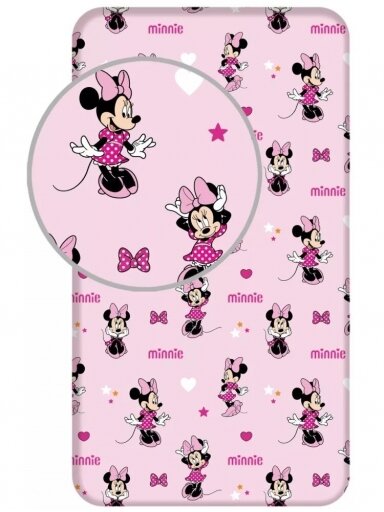 Paklodė su guma Minnie Pretty in Pink 3511D69