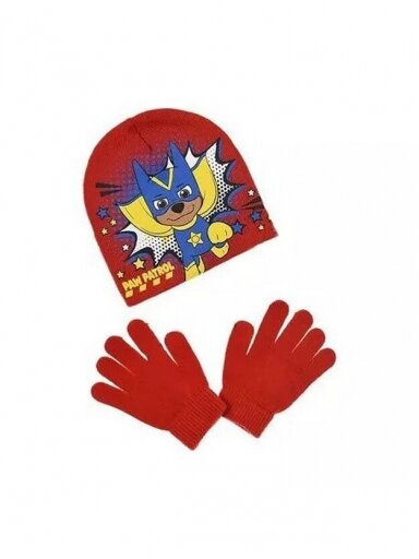 Paw Patrol raudona kepurė ir pirštinės 1501D103