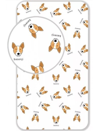Paklodė su guma Dog Basenji 3776D246 Paklodė su guma Dog Basenji 3776D246