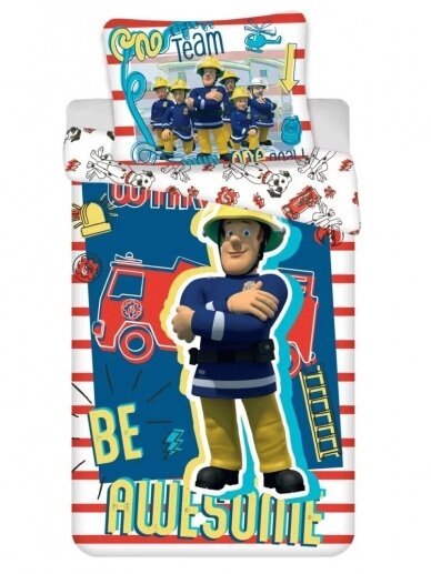 Patalynės komplektas Fireman Sam Awesome Wake Up 3468D348 Patalynės komplektas Fireman Sam Awesome Wake Up 3468D348