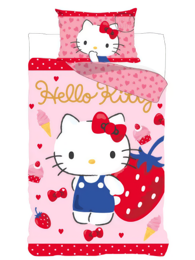 Patalynės komplektas Hello Kitty Strawberry Patalynės komplektas Hello Kitty Strawberry