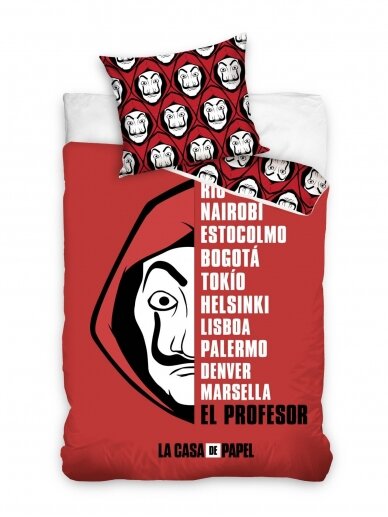 Patalynės komplektas La Casa de Papel El Profesor 3648D356 Patalynės komplektas La Casa de Papel El Profesor 3648D356