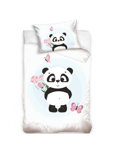 Patalynės komplektas su panda ir gėlėmis 4756D36 Patalynės komplektas su panda ir gėlėmis 4756D36