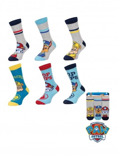 Paw Patrol kojinių rinkinys, 3 poros 2656D355 Paw Patrol kojinių rinkinys, 3 poros 2656D355