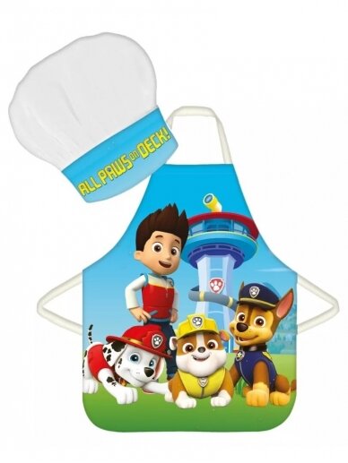 Paw Patrol Paws on Deck virtuvės šefo prijuostė ir kepurė 3195D220 Paw Patrol Paws on Deck virtuvės šefo prijuostė ir kepurė 3195D220