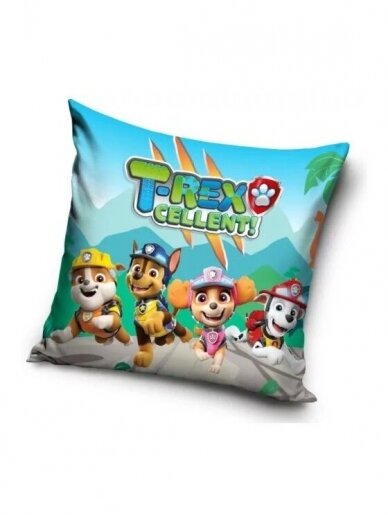 Paw Patrol T-Rex pagalvės užvalkalas 40x40cm 2753D11 Paw Patrol T-Rex pagalvės užvalkalas 40x40cm 2753D11